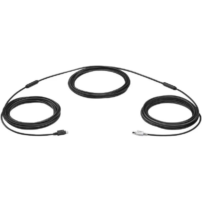 Logitech Group Extension Cable, Mini DIN 6 Connection, For Video Conferences In Larger Rooms, 15 Meter Length, 5 Mm Cable Thickness, Compatible With Group Webcams, Black - eBuy UAE